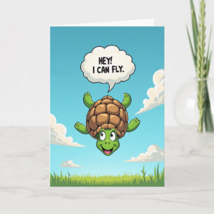 Carte d'anniversaire de tortue joueuse