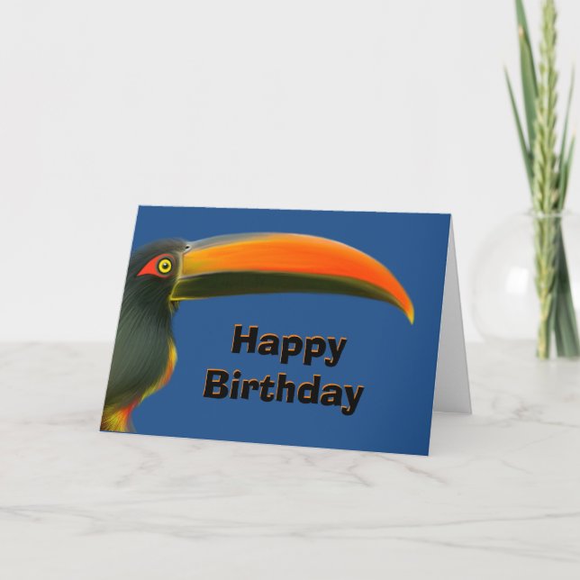 Carte d'anniversaire de toucan (Devant)
