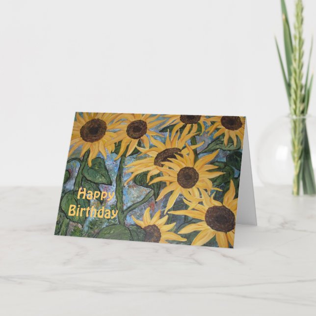 Carte d'anniversaire de tournesol (Devant)