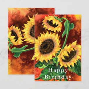 Carte d'anniversaire de tournesol
