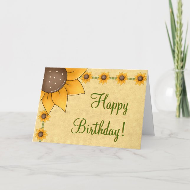 Carte d'anniversaire de tournesol (Devant)