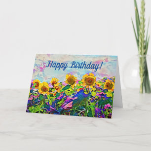 Carte d'anniversaire de tournesol
