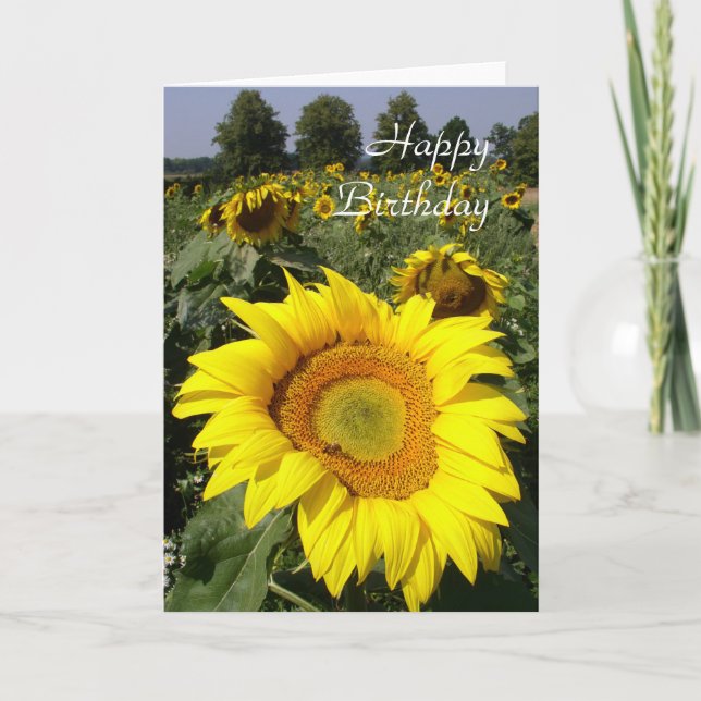 Carte d'anniversaire de tournesol (Devant)