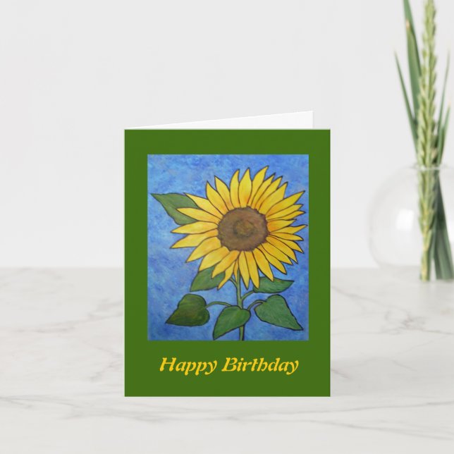 Carte d'anniversaire de tournesol (Devant)