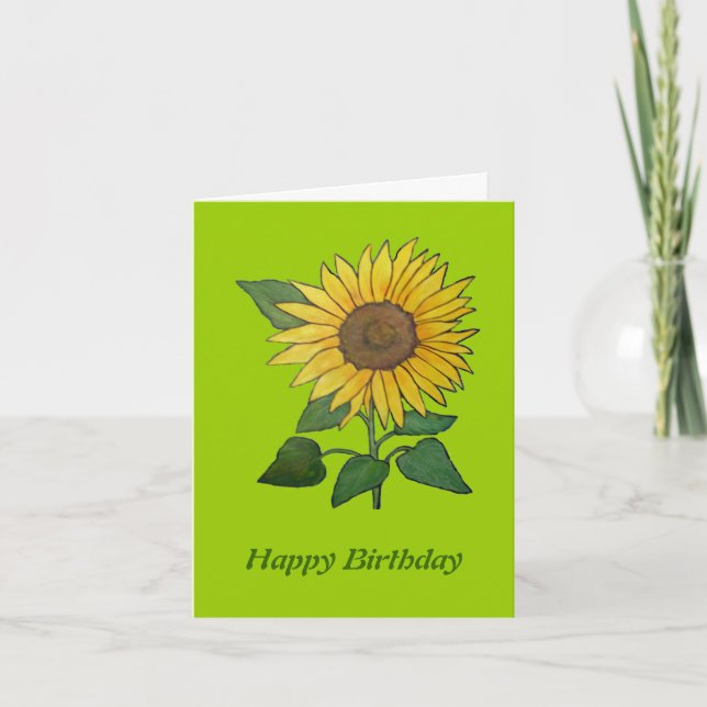 Carte d'anniversaire de tournesol (Devant)