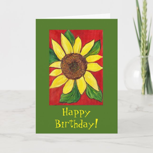Carte d'anniversaire de tournesol (Devant)