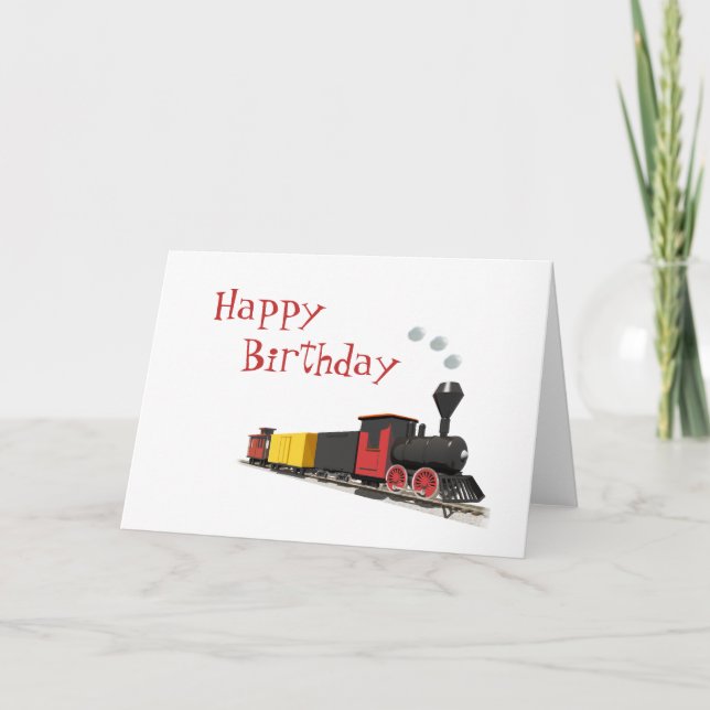 Carte d'anniversaire de train de jouet (Devant)