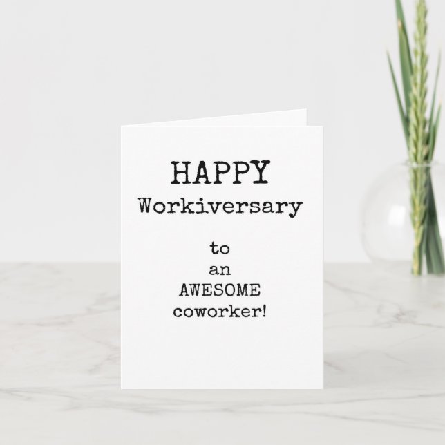 Carte d'anniversaire de travail, Simple, Dactylogr (Devant)