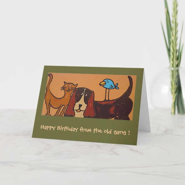 Carte d'anniversaire de trio (Devant)