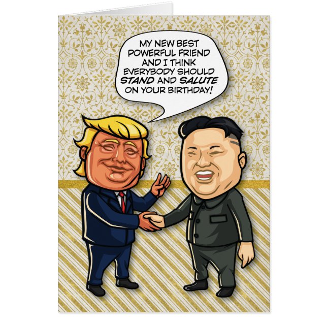 Carte d'anniversaire de Trump et Kim "New Best Fri (Devant)