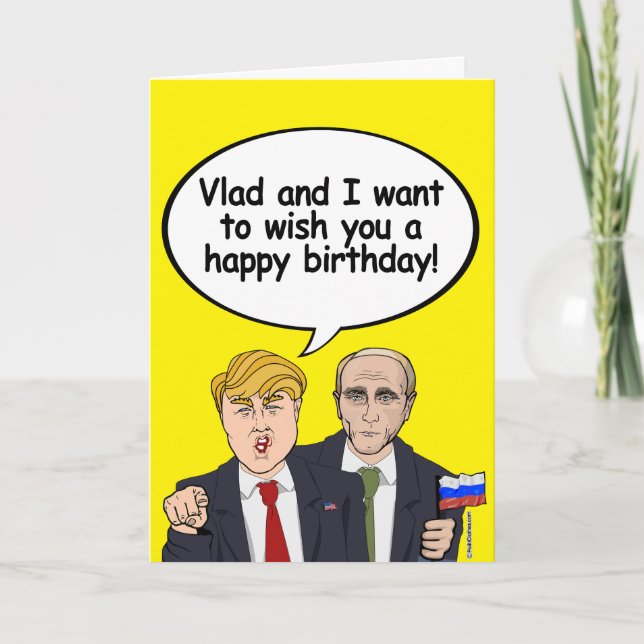 Carte d'anniversaire de Trump Poutine - Vladamir e (Devant)