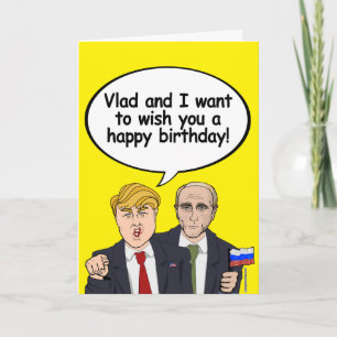 Carte d'anniversaire de Trump Poutine - Vladamir e