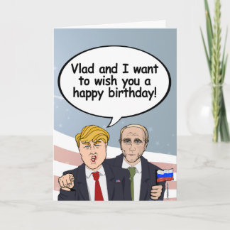 Carte d'anniversaire de Trump Poutine - Vladamir e