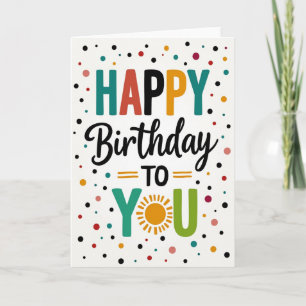 Carte d'anniversaire de typographie joyeuse