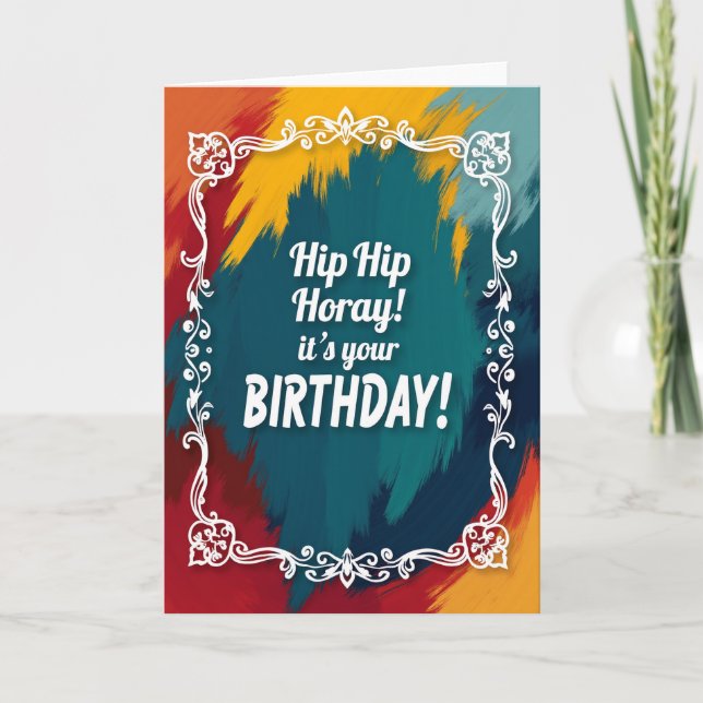 Carte d'anniversaire de typographie jubilatoire (Devant)