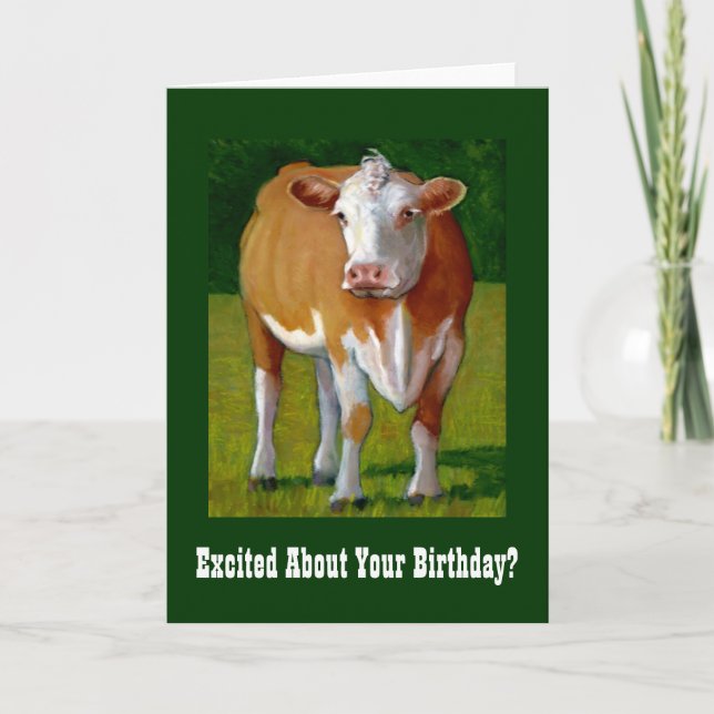 CARTE D'ANNIVERSAIRE DE VACHE (Devant)