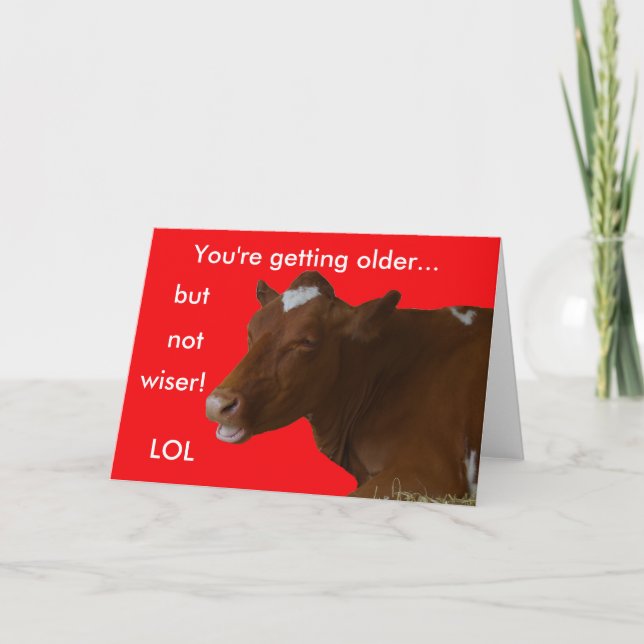 Carte d'anniversaire de vache (Devant)