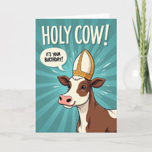Carte d'anniversaire de vache de dessin animé