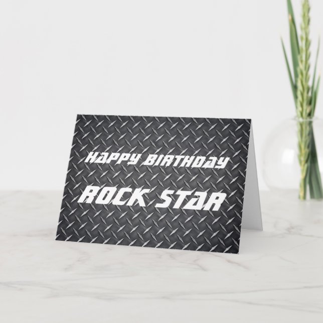 Carte d'anniversaire de vedette du rock (Devant)