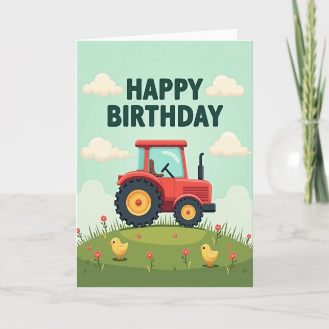 Carte d'anniversaire de véhicule agricole (Devant)