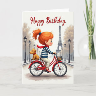 Carte d'anniversaire de vélo joyeux