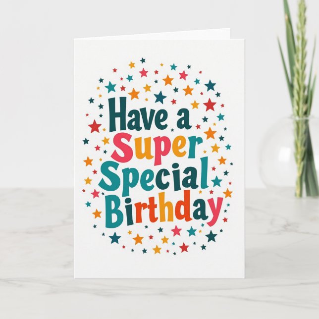 Carte d'anniversaire de vœux colorés (Devant)