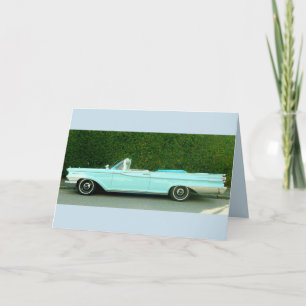 CARTE D'ANNIVERSAIRE DE VOITURE BLEUE fête des pèr