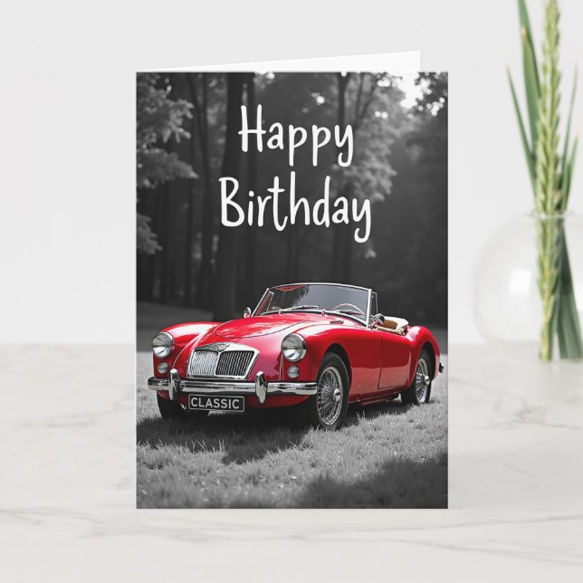 Carte d'anniversaire de voiture classique (Devant)