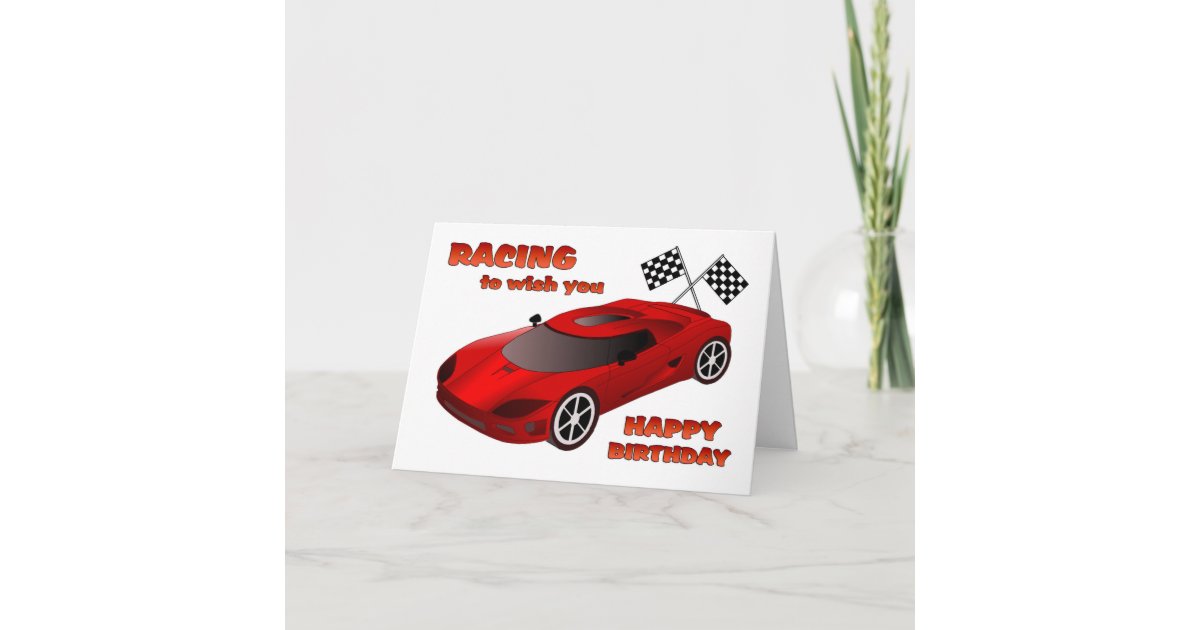 Carte D Anniversaire De Voiture De Course Zazzle Fr