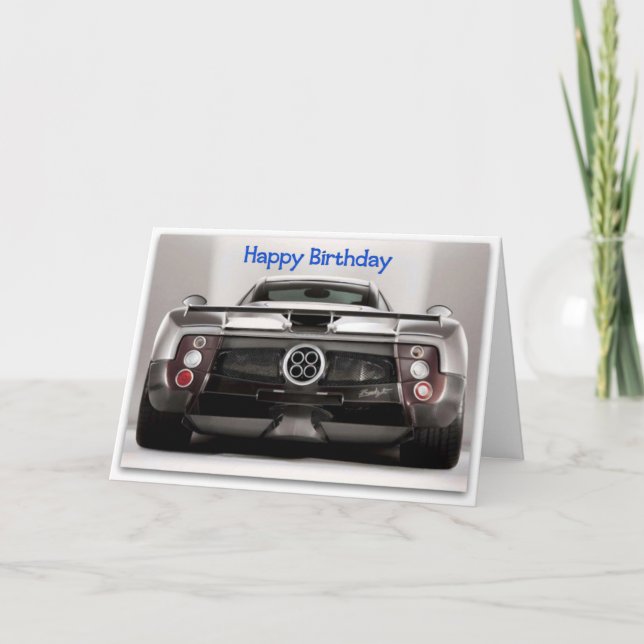 Carte d'anniversaire de voiture de sport cool (Devant)