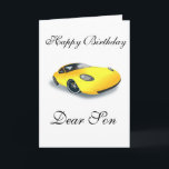 CARTE D'ANNIVERSAIRE DE VOITURE DE SPORT DE FILS<br><div class="desc">PEUT ÊTRE CUSTOMISÉ.</div>