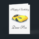 CARTE D'ANNIVERSAIRE DE VOITURE DE SPORT DE FILS<br><div class="desc">PEUT ÊTRE CUSTOMISÉ.</div>