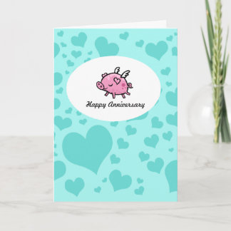 Carte d'anniversaire de vol de porc