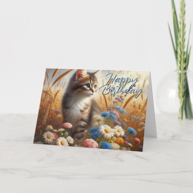 Carte d'anniversaire de votre chat  (Devant)