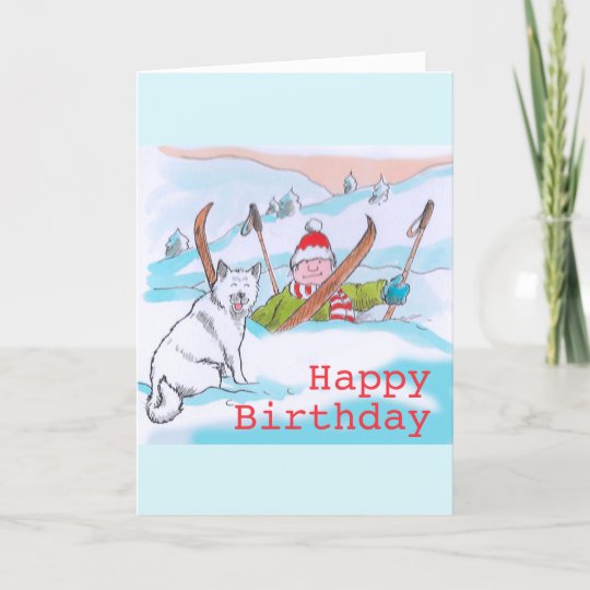 Carte D Anniversaire De Voyage De Ski De Zazzle Fr