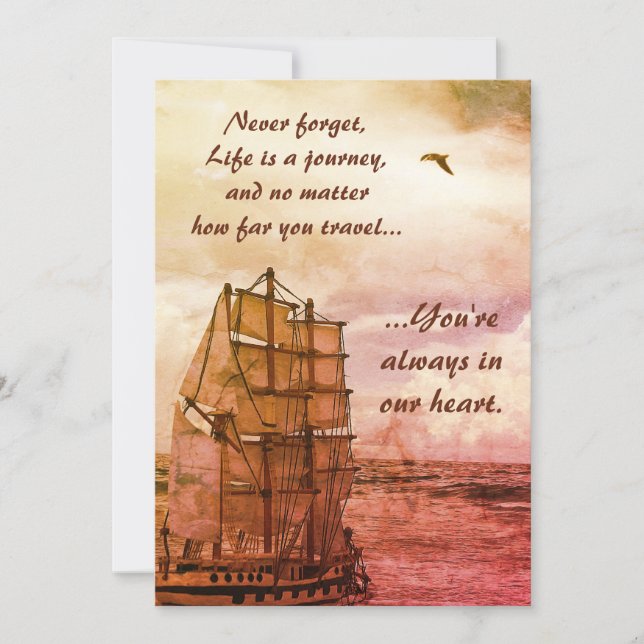 Carte d'anniversaire de voyage de vie (Devant)