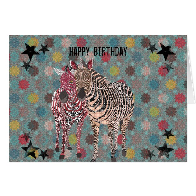 Carte d'anniversaire de Zeb et de Zenya (Devant horizontal)