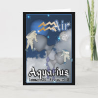 Carte d'anniversaire de zodiaque de Verseau