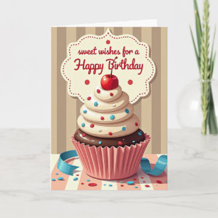 Carte d'anniversaire décorée de paillettes