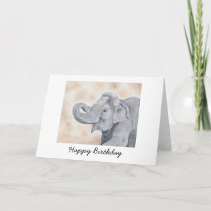 Carte d'anniversaire d'éléphant asiatique