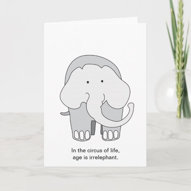 Carte d'anniversaire d'éléphant sans objet (Devant)
