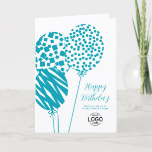 Carte d'anniversaire d'entreprise Ballons Logo Sar