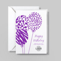 Carte d'anniversaire d'entreprise Ballons Violet B
