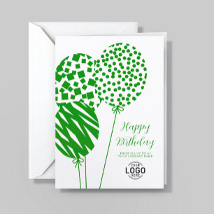 Carte d'anniversaire d'entreprise Logo Ballons Ver