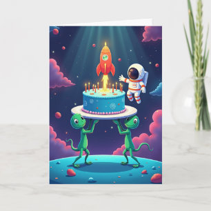 Carte d'anniversaire des amis cosmiques