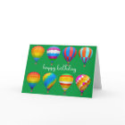 Carte d'anniversaire des ballons à air chaud