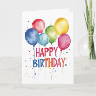 Carte d'anniversaire des ballons et des points