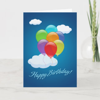 Carte d'anniversaire des ballons volants