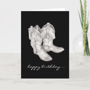 Carte d'anniversaire des bottes de cowboy