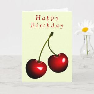 Carte d'anniversaire des cerises sucrées